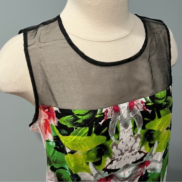 Prabal Gurung for Target Mesh Top Neon Graphic Sleeveless Top Size Large - Picture 5 of 10